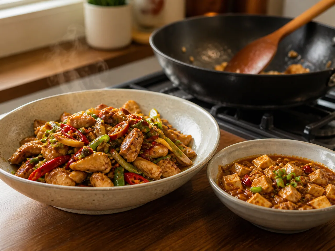 Colourful Sichuan and Hunan dishes featuring chillies and aromatic spices / 以辣椒和香辛料烹制的多款川湘风味菜肴